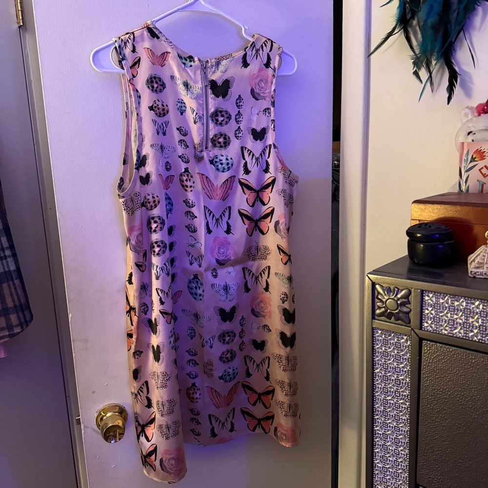 Urban Outfitters Kimchi Blue Carmine Satin Frock Butterfly Ladybug Mini Dress - Picture 4 of 5